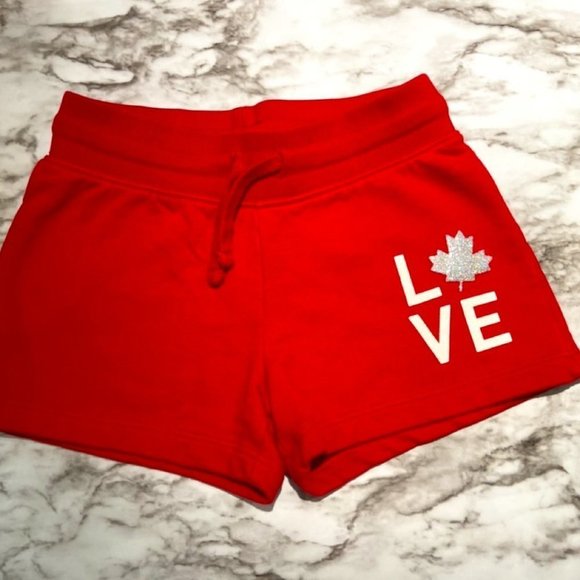 🎀 3 for $25 Joe Fresh Girl's Shorts Love Canada Size M GUC - Picture 1 of 12